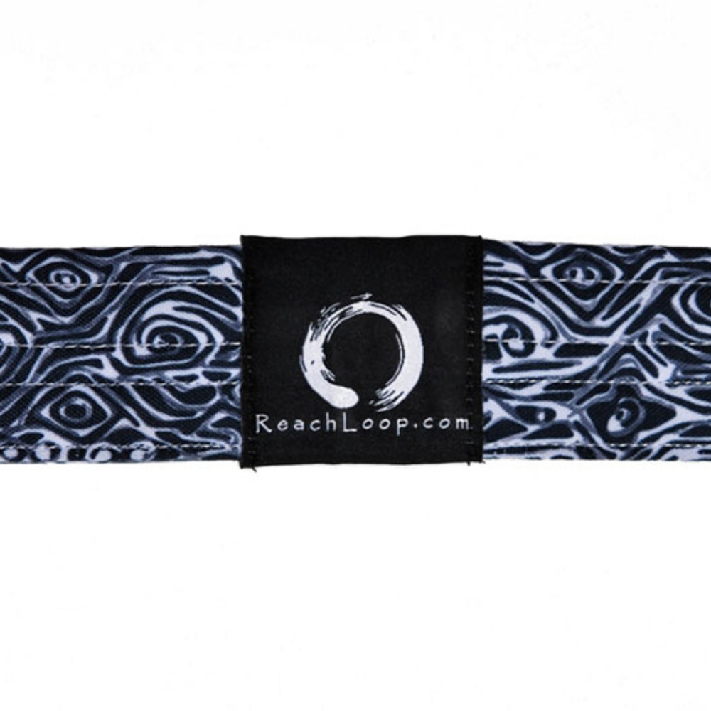 16" Reach Loop Yoga / Stretching Strap / Band - Black Maze